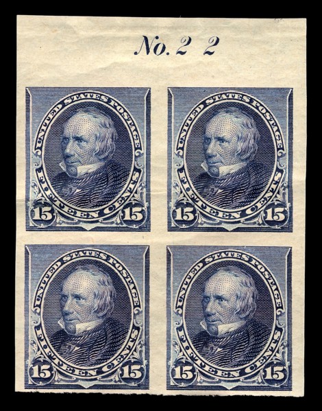 15c Henry Clay proof plate block of four, February 22, 1890. Creator: American Bank Note Company.