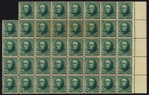 10c Daniel Webster block of thirty-nine, February 22, 1890. Creator: American Bank Note Company.