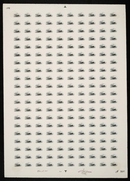 10c Pan-American Fast Ocean Navigation vignette plate proof, 487. Creator: Bureau of Engraving and Printing.