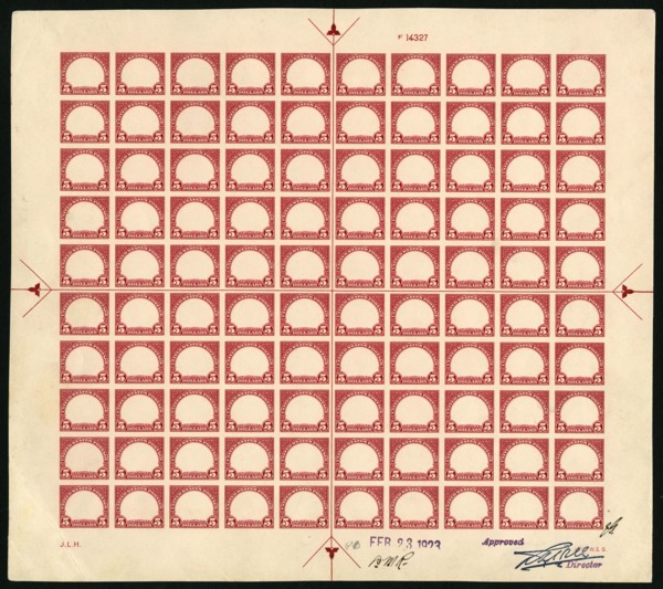 $5 Statue of Freedom frame plate proof, 8455. Creator: Bureau of Engraving and Printing.