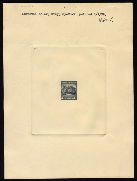 4 1/2c White House approved large die proof, 14072. Creator: Bureau of Engraving and Printing.