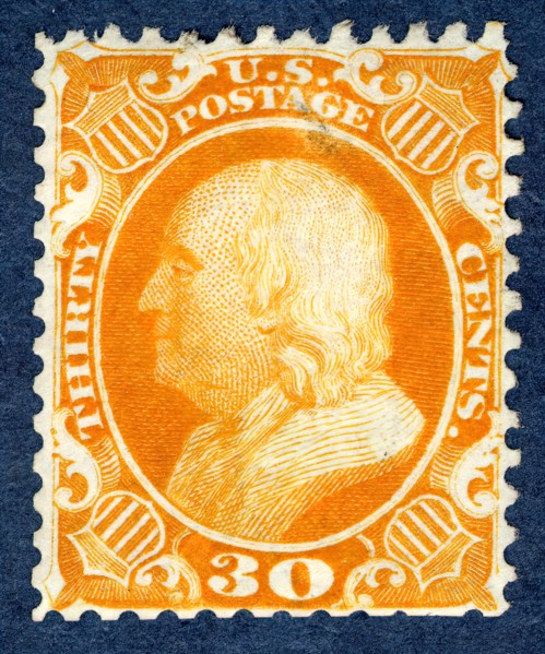 30c Franklin reprint single, 1875. Creator: Continental Bank Note Company.