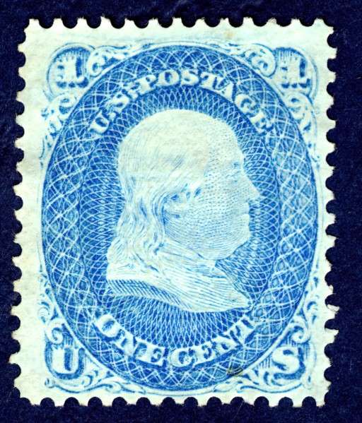 1c Franklin F Grill single, 1867. Creator: National Bank Note Company.