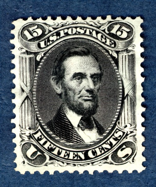 15c Abraham Lincoln re-issue single, 1875. Creator: National Bank Note Company.