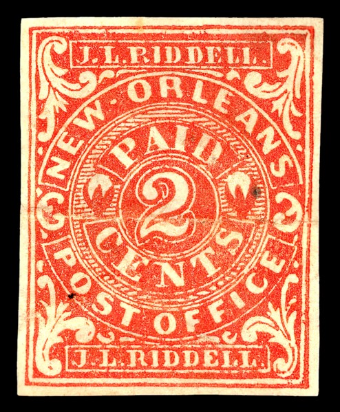 2c New Orleans postmaster provisional single, 1862. Creator: Unknown.