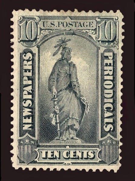 10c Statue of Freedom Newspapers and Periodicals imprint single, 1875. Creator: Unknown.