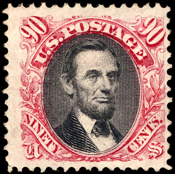 90c Abraham Lincoln G Grill single, 1869. Creator: Unknown.