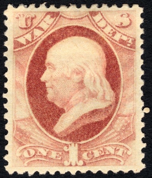 1c Franklin War Department single, 1879. Creator: Unknown.