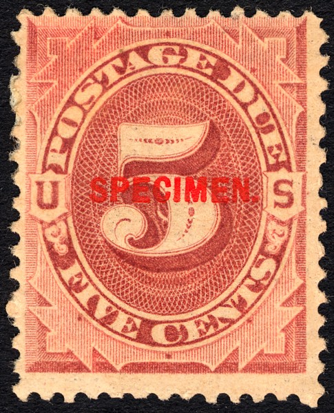 5c Postage Due specimen overprint single, 1884. Creator: Unknown.