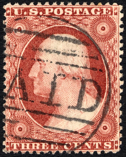 3c Washington type II single, 1857. Creator: Unknown.