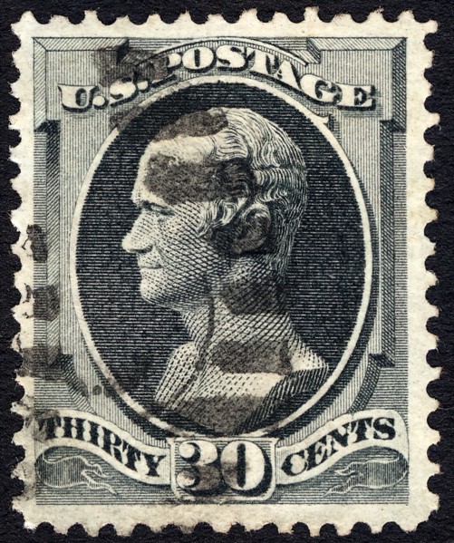 30c Alexander Hamilton single, 1870. Creator: Unknown.