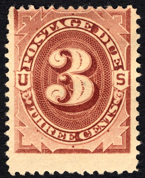 3c Postage Due single, 1879. Creator: Unknown.