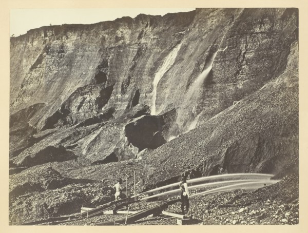 Hydraulic Gold Mining, Near Dutch Flats, California, C. P. R. R., 1868/69. Creator: Andrew Joseph Russell.