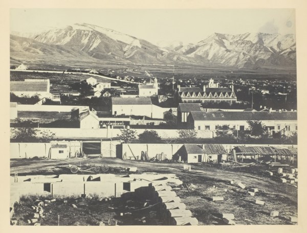 Salt Lake City, Camp Douglas and Wasatch Mountains in the Background, 1868/69. Creator: Andrew Joseph Russell.