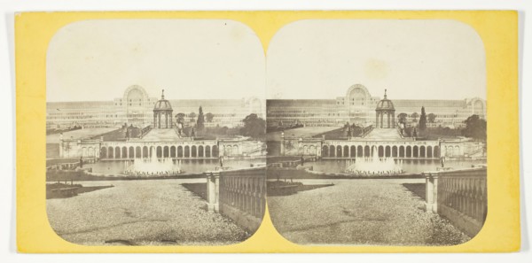 Crystal Palce: General View of the Palace, Cascades and Lower Fountains, 1850/99. Creator: Unknown.