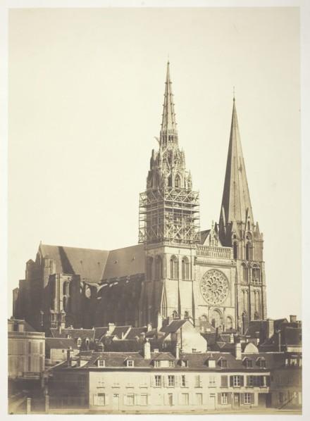 Chartres Cathedral, West Facade, 1854, printed 1854. Creators: Bisson Frères, Louis-Auguste Bisson, Auguste-Rosalie Bisson.