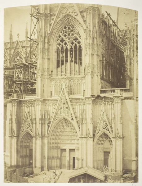 Cologne Cathedral, South Transept, 1854, printed 1854. Creators: Bisson Frères, Louis-Auguste Bisson, Auguste-Rosalie Bisson.