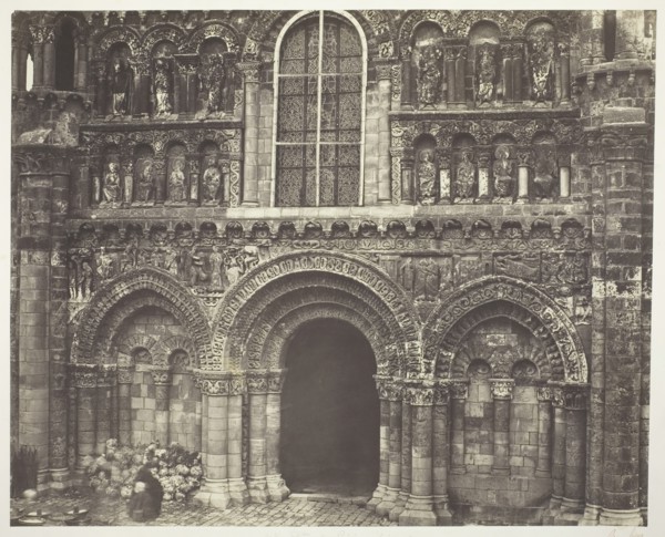 Notre Dame de Poitiers (Vienne), West Facade, 1854/55, printed 1858/63. Creators: Bisson Frères, Louis-Auguste Bisson, Auguste-Rosalie Bisson.