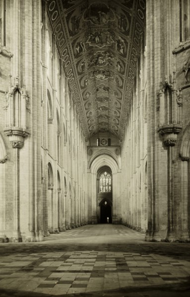 Ely Cathedral: Nave, to West, c. 1891. Creator: Frederick Henry Evans.