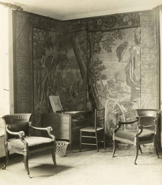 Kelmscott Manor: In the Tapestry Room, 1896. Creator: Frederick Henry Evans.