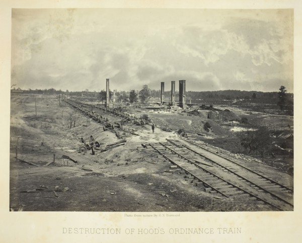 Destruction of Hood's Ordinance Train, 1864. Creator: George N. Barnard.