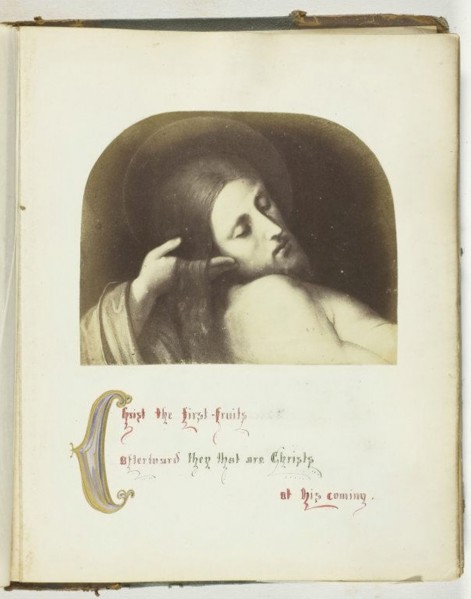 Untitled [illustration of Jesus with Biblical quote], 1855/68. Creator: Georgina Cowper.
