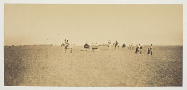 Untitled [visitors watching military manoeuvres], 1857.  Creator: Gustave Le Gray.