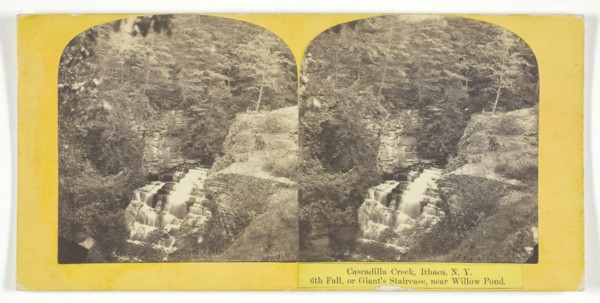 Cascadilla Creek, Ithaca, N.Y. 6th Fall, or Giant's Staircase, near Willow Pond, 1860/65. Creator: J. C. Burritt.