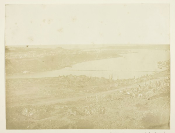 Inner Harbour of Sebastopol, Bridge Connecting the City with the Suburb Fort Nickolas..., 1855. Creator: James Robertson.