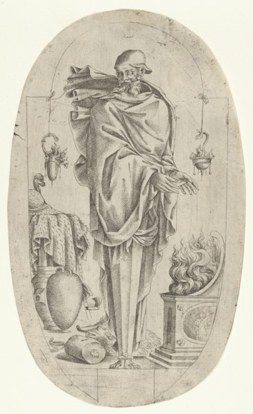 Term in the Form of an Old Man Warming His Hands, 1535-55. Creator: Jean Mignon.