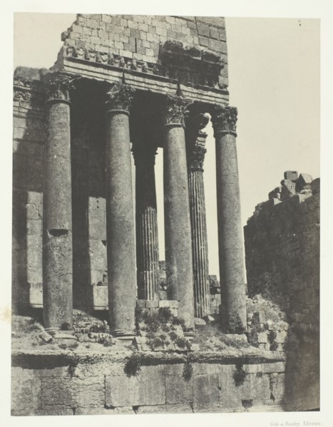 Baalbeck (Héliopolis), Temple De Jupiter, Vue Prise à L'Angle Sud-est; Syrie, 1849/51, printed 1852. Creator: Maxime du Camp.