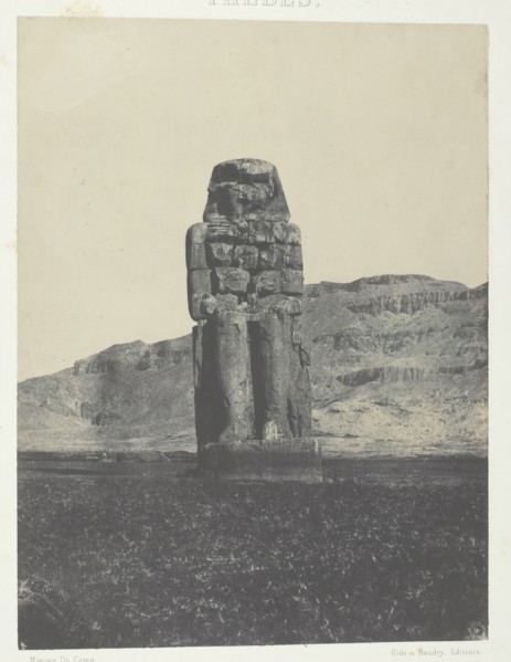 Gournah, Statue de Memnon; Thèbes, 1849/51, printed 1852. Creator: Maxime du Camp.