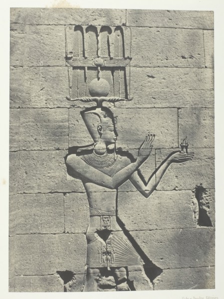 Kalabscheh, Sculptures De La Façade Postérieure Du Temple; Nubie, 1849/51, printed 1852. Creator: Maxime du Camp.