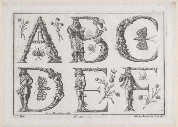 Decorated Roman alphabet, 18th century., 18th century. Creator: Jeremias Wachsmuth.