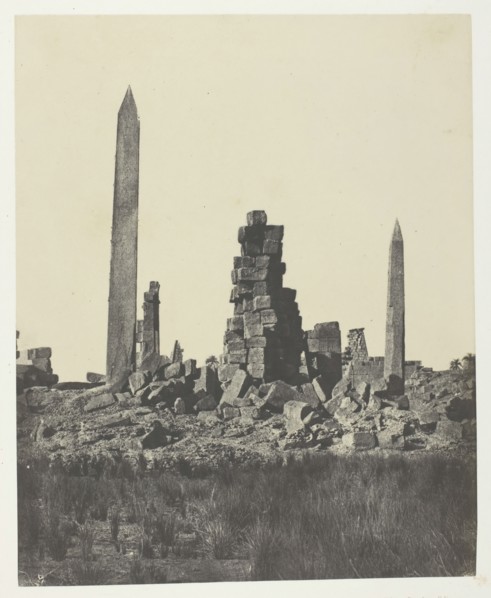 Palais de Karnak, Les Obélisques; Thèbes, 1849/51, printed 1852. Creator: Maxime du Camp.