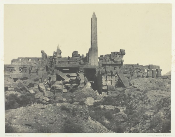 Palais de Karnak, Sanctuaire de Granit et Salle Hypostyle; Thèbes, 1849/51, printed 1852. Creator: Maxime du Camp.