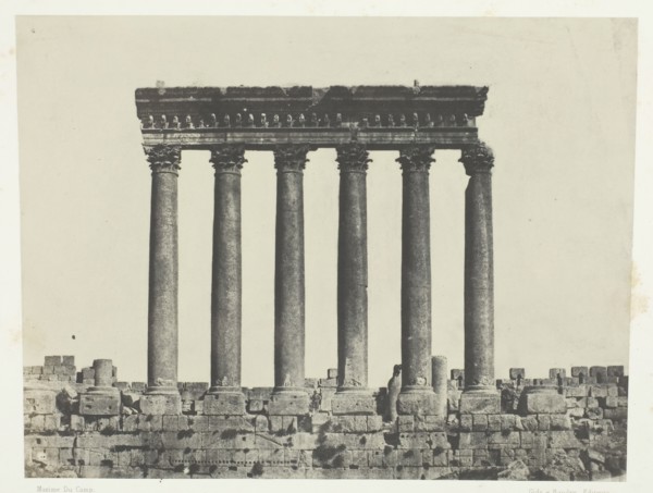 Baalbeck (Héliopolis), Colonnade Du Temple Du Soleil; Syrie, 1849/51, printed 1852. Creator: Maxime du Camp.