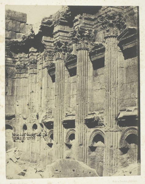 Temple De Jupiter à Baalbeck (Héliopolis, Intérieur Du Naos; Syrie, 1849/51, printed 1852. Creator: Maxime du Camp.