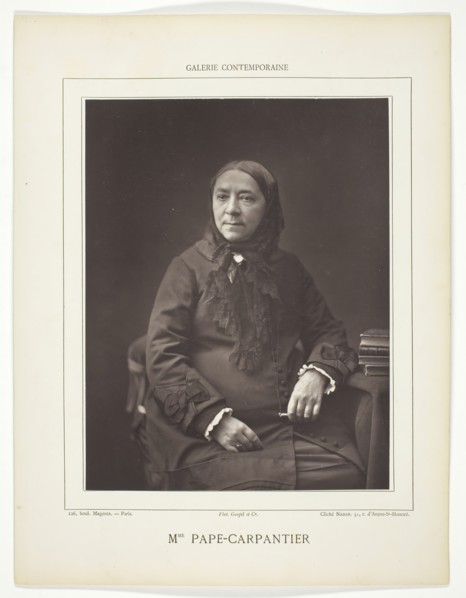 Mme. Pape-Carpantier, 1853/78. Creator: Nadar.