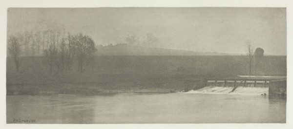 A Rainy Day at Flander's Weir, 1880s. Creator: Peter Henry Emerson.