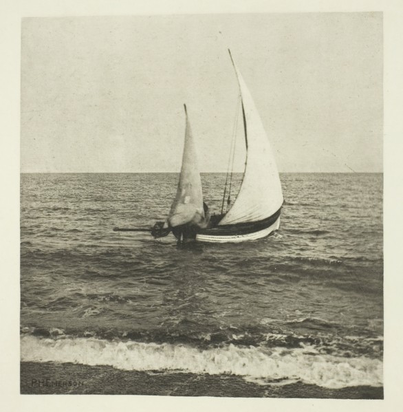 A Suffolk Shrimper "Going Off", c. 1883/87, printed 1888. Creator: Peter Henry Emerson.