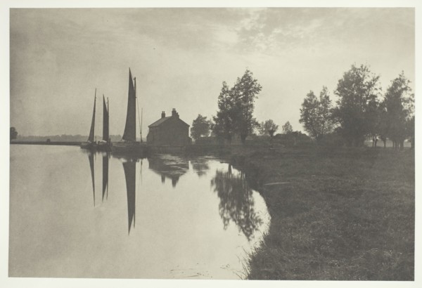 Cantley: Wherries Waiting for the Turn of the Tide, 1886. Creator: Peter Henry Emerson.
