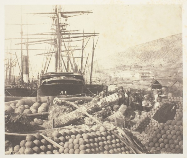 The Ordnance Wharf, Balaklava, 1855. Creator: Roger Fenton.