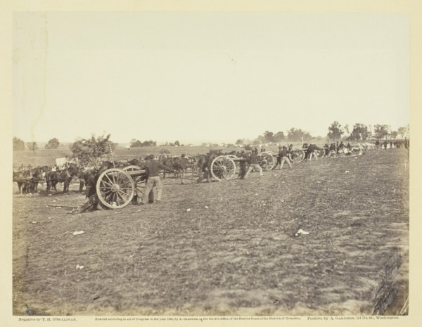 Incidents of the War: Battery D, 5th U.S. Artillery in Action, 1863. Creator: Alexander Gardner.