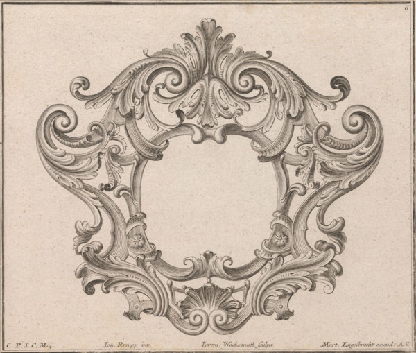 Design for a Cartouche, Plate 6 from 'Neü inventierte sehr dienstiche Schil..., Printed ca. 1750-56. Creator: Jeremias Wachsmuth.
