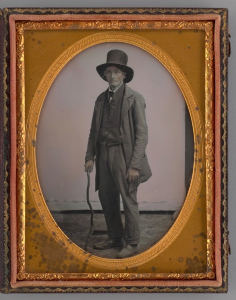 Untitled (Portrait of a Standing Man with Top Hat), 1855. Creator: Unknown.