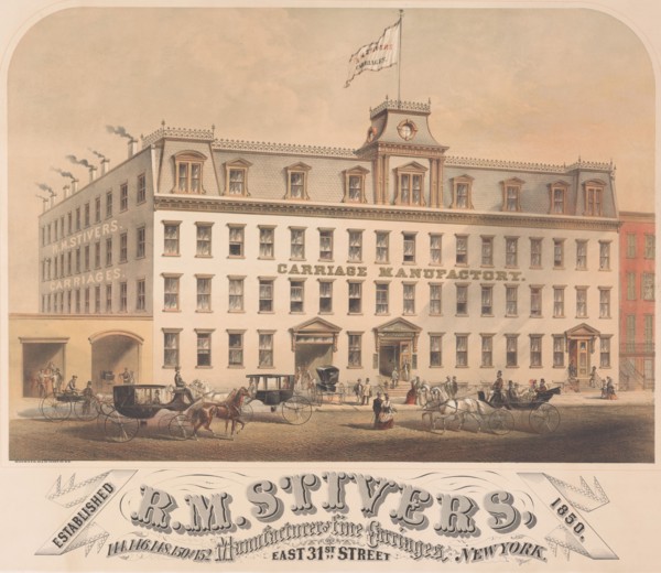 R. M. Stivers, Manufacturers of Fine Carriages, 146-152 East 31st Street, New York, 1872-73. Creator: Hatch & Co..