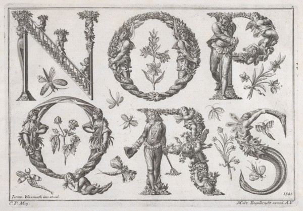 Decorated Roman alphabet, 18th century., 18th century. Creator: Jeremias Wachsmuth.