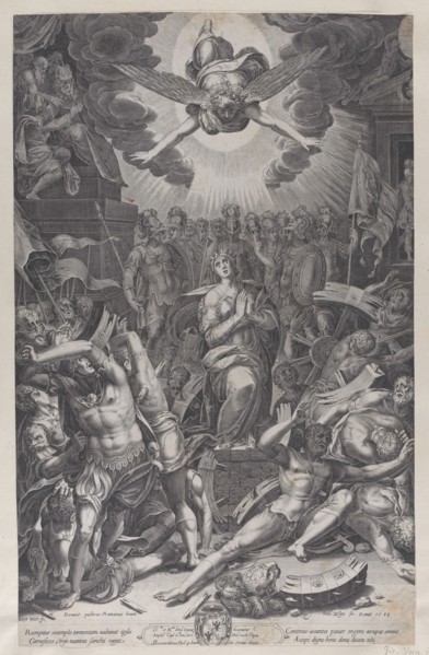 Martyrdom of Saint Catherine, after Bernardino Passari, 1588. Creator: Gijsbert Van Veen.