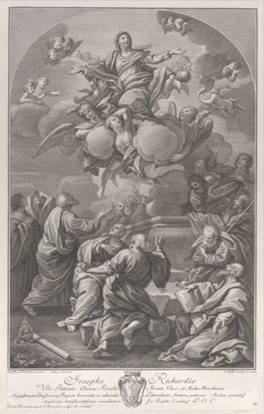 The Assumption of the Virgin, who rises from the tomb surrounded by Apostles, 1778. Creator: Giovanni Battista Cecchi.